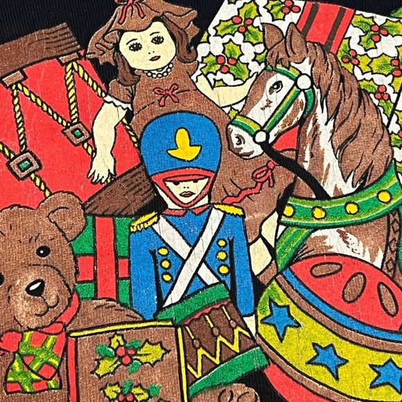 Vintage 1980s Christmas Ugly Sweater Party 80s Crewneck Pullover Sweatshirt - Picture 5 of 6